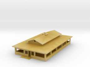 Schoolhouse With Roof in Tan Fine Detail Plastic
