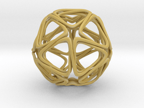 Icosahedron Looped  in Tan Fine Detail Plastic