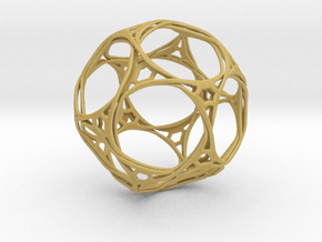Looped docecahedron in Tan Fine Detail Plastic
