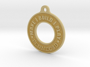 Make Build Play Fennec3D bag tag / keychain / keyr in Tan Fine Detail Plastic