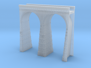 T-scale Stone Viaduct Section (2 Arches) - 75mm St in Clear Ultra Fine Detail Plastic