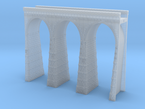 T-scale Stone Viaduct Section (3 Arches) - 90mm St in Clear Ultra Fine Detail Plastic