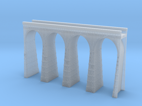 T-scale Stone Viaduct Section (4 Arches) - 120mm S in Clear Ultra Fine Detail Plastic