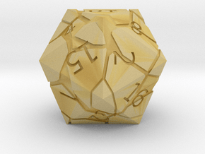D20 Cracked Dice in Tan Fine Detail Plastic