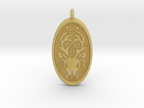 Celtic Stag deer Pendant  in Tan Fine Detail Plastic
