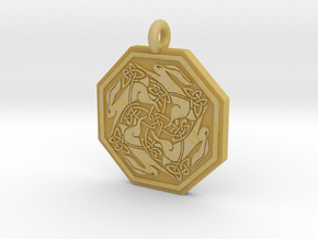 Hare Celtic  Octagon Pendant  in Tan Fine Detail Plastic
