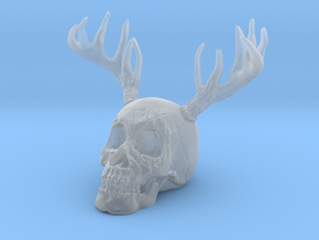 Antler Skull in Clear Ultra Fine Detail Plastic