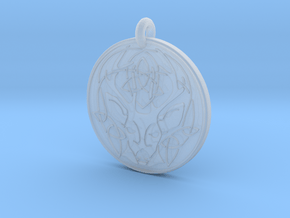 Stag - The Horned God Round Pendant in Clear Ultra Fine Detail Plastic