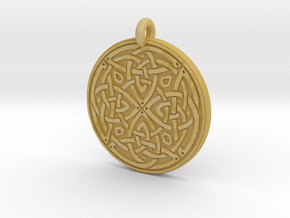 Celtic Spiritual Journey round Pendant in Tan Fine Detail Plastic