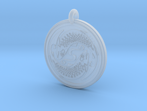 Fish Celtic - Round Pendant in Clear Ultra Fine Detail Plastic