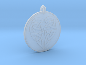 Heart - Round Celtic Pendant in Clear Ultra Fine Detail Plastic