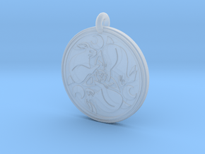 Hare Celtic  - Round Pendant in Clear Ultra Fine Detail Plastic