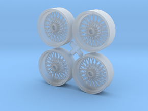 Set of 4 Borrani wire wheels  in Clear Ultra Fine Detail Plastic