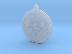 Brigantia Goddess Round Pendant in Clear Ultra Fine Detail Plastic
