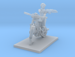 post apocalypse classic bike with posed man in Clear Ultra Fine Detail Plastic