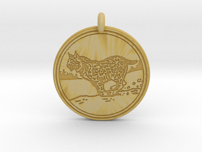 Bobcat Animal Totem Pendant in Tan Fine Detail Plastic