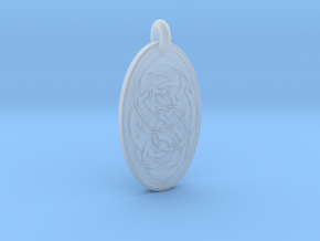 Knotwork - Oval Pendant in Clear Ultra Fine Detail Plastic