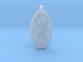 Dragon - Oval Pendant in Clear Ultra Fine Detail Plastic
