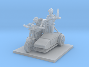 post apocalypse classic bike and sidecar with moto in Clear Ultra Fine Detail Plastic