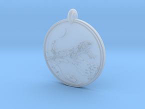 Collared Lizard Animal Totem Pendant  in Clear Ultra Fine Detail Plastic