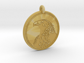 Golden Eagle Animal Totem Pendant in Tan Fine Detail Plastic
