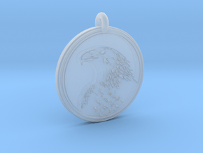 Golden Eagle Animal Totem Pendant in Clear Ultra Fine Detail Plastic