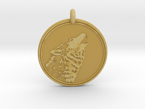 Gray wolf Animal totem Pendant 2 in Tan Fine Detail Plastic