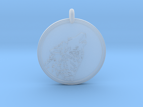Gray wolf Animal totem Pendant 2 in Clear Ultra Fine Detail Plastic
