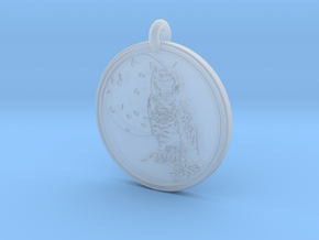 Great Horned Owl Animal Totem Pendant in Clear Ultra Fine Detail Plastic