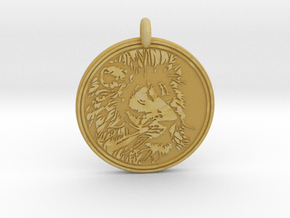 Lion Animal Totem Pendant in Tan Fine Detail Plastic