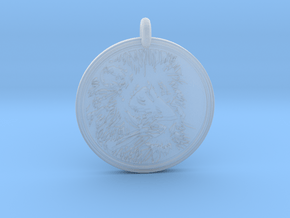 Lion Animal Totem Pendant in Clear Ultra Fine Detail Plastic