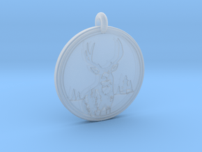 Mule Deer Animal Totem Pendant in Clear Ultra Fine Detail Plastic