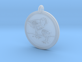 Piping Plover Animal Totem Pendant in Clear Ultra Fine Detail Plastic