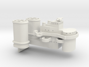 1/600 USS Kansas (Lexington BB) Bridge & Funnels in White Natural Versatile Plastic