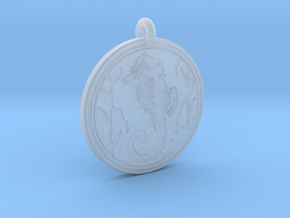 Sea Horse Animal Totem Pendant in Clear Ultra Fine Detail Plastic