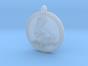 Snowy Egret Animal Totem Pendant  in Clear Ultra Fine Detail Plastic