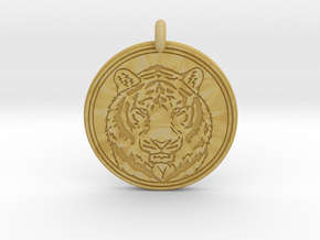 Tiger Animal Totem Pendant 2 in Tan Fine Detail Plastic