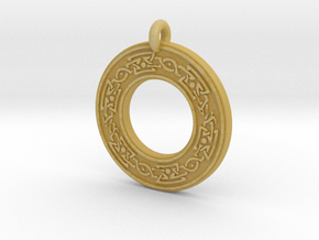 Celtic Snake serpent Annulus Donut Pendant in Tan Fine Detail Plastic