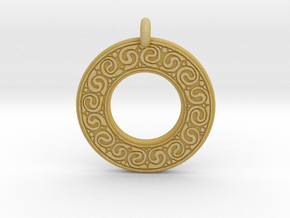 Celtic Spirals Annulus Donut Pendant in Tan Fine Detail Plastic
