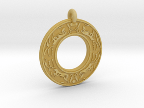 Celtic Stag Annulus Donut Pendant in Tan Fine Detail Plastic