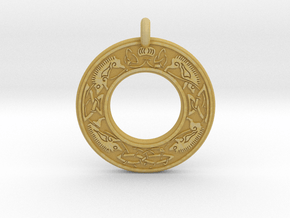 Cerridwen Celtic Goddess Annulus Donut Pendant in Tan Fine Detail Plastic