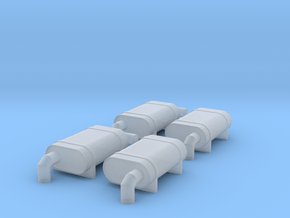 N Scale NS F Units Exhaust Mufflers in Clear Ultra Fine Detail Plastic
