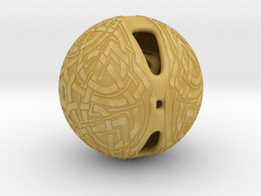 Celtic Knotwork Mythical  Sphere in Tan Fine Detail Plastic