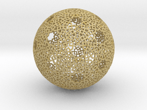 Tessellated Sphere in Tan Fine Detail Plastic