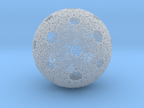 Tessellated Sphere in Clear Ultra Fine Detail Plastic