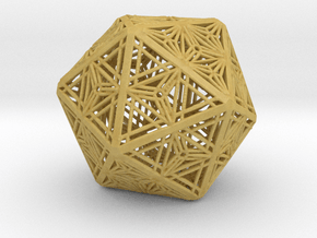 Icosahedron Unique Tessallation in Tan Fine Detail Plastic
