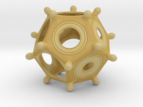 Roman Dodecahedron in Tan Fine Detail Plastic