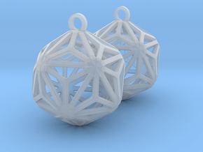 Triakis Icosahedron Earrings in Clear Ultra Fine Detail Plastic