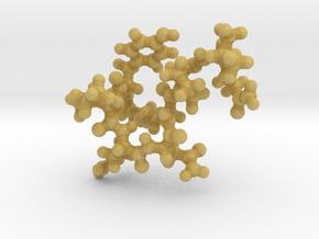Oxytocin Keychain - Most probable conformation in Tan Fine Detail Plastic