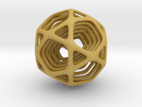 Icosidodecahedron Nested  in Tan Fine Detail Plastic